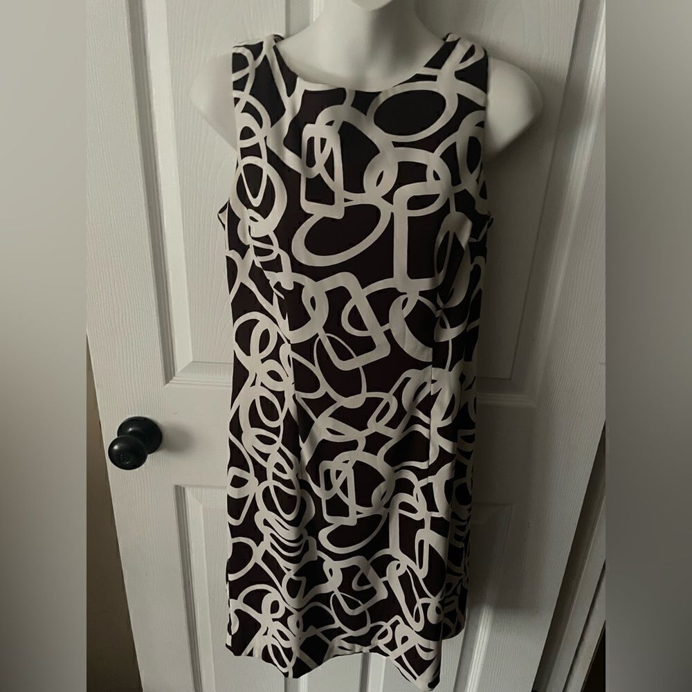 Dress Barn sleeveless dress size 6 brown & white